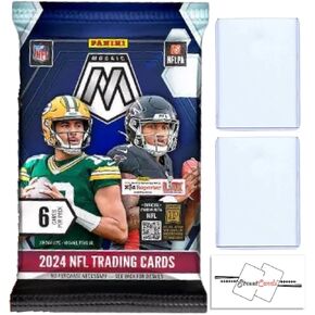 2024 Panini NFL Mosaic Football Trading Card Blaster Value Pack with 6 Trading Cards + 2 Toploaders + StreetCards Magnet!