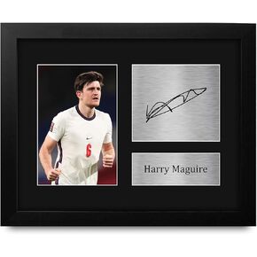 HWC Trading Harry Maguire England Framed Gifts Printed Signed Autograph Picture for Football Fans and Supporters - US Letter Size
