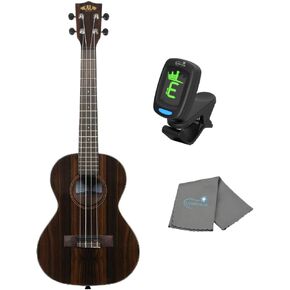 Kala Ziricote Tenor Ukulele by Kala KA-ZCT-T Bundle with a Tuner and Polishing Cloth