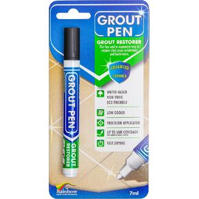 Grout Pen Black Tile Paint Marker: Waterproof Grout Paint, Tile Grout Colorant and Sealer Pen - Black, Narrow 5mm Tip (7mL)