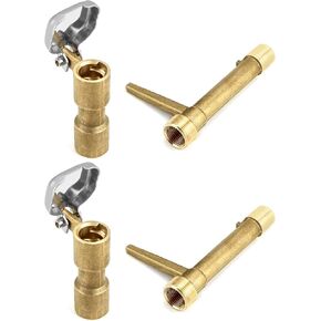 QWORK 2 Set 3/4-Inch Brass Quick Coupler Valves, Irrigation Tool with Quick Coupler Keys for Yard, Agricultural