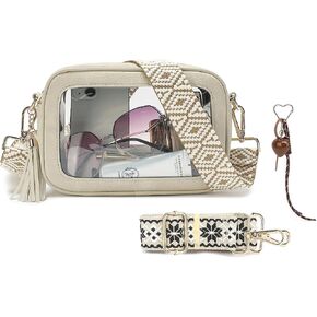 LOXOMU Clear Stadium Bags for Women, Small Clear Crossbody Bag Stadium Approved, Cute Clear Stadium Purse for Concerts