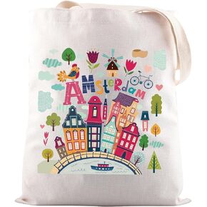 JNIAP Amsterdam Vacation Gift Amsterdam Netherlands Tote Bag Netherlands Travel Gift