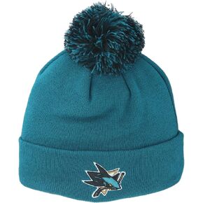 ZHATS Standard San Jose Sharks NHL Officially Licensed Beanie Pom Icon Team Color, One Size