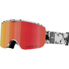 Giro Axis Ski Goggles - Snowboard Goggles for Men and Women - White/Dark Matter Strap with Vivid Ember/Vivid Infrared Lenses