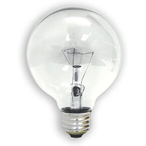 GE 26535 40-Watt G25 Crystal Clear Bulbs, 3-Pack
