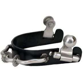 Showman Ladies/Youth Black Steel Bumper Rowel Spurs