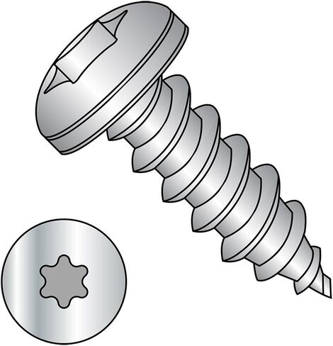 Small Parts 1416ATP188 18-8 Stainless Steel Sheet Metal Screw, Plain Finish, Pan Head, Star Drive, Type A, #14-10 Thread Size, 1" Length (Pack of 10) in Saudi Arabia
