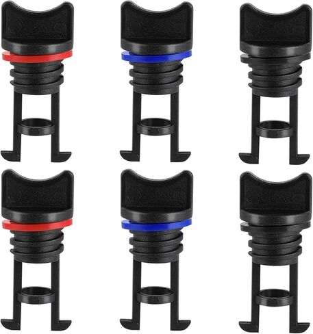 6pcs قارب الصرف سدادات نايلون كاياك دافعة المكونات مجموعة سوداء سوداء تصريف الخيط كاياك الزورق الزورق بدن القوارب سدادات استنزاف للاختراق لقارب زورق الزوارق الزوارق in Kuwait