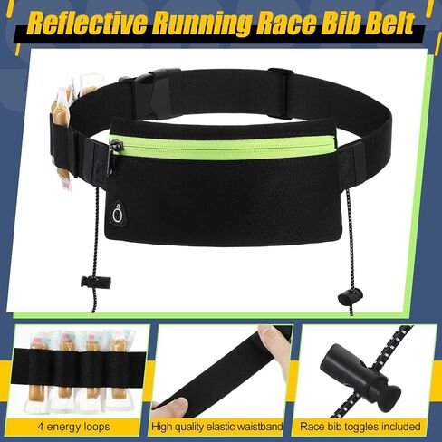 Abbylike 2 قطعة حزام الجري للسباق مع حزام مرن يناسب جميع مقاسات الخصر 23.6-42 بوصة حزام الجري للنساء والرجال مع حزام قابل للتعديل لسباق المريلة حامل حزام الترياتلون الجري والركض الرياضي in Kuwait