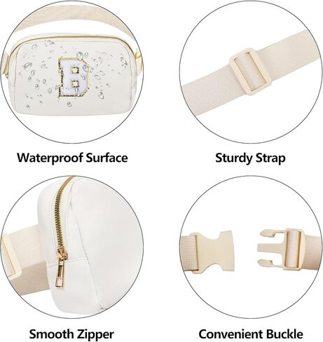 Birthday Gifts Initial Letter Waist Pack Personalized Gift for 8 9 10 11 12 Year old Girls Teen Cute Gifts Mini Small Pack White Letter J in Kuwait