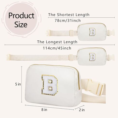 Birthday Gifts Initial Letter Waist Pack Personalized Gift for 8 9 10 11 12 Year old Girls Teen Cute Gifts Mini Small Pack White Letter J in Kuwait