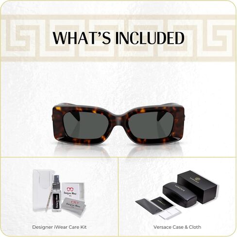 Versace VE4474U Rectangular Sunglasses for Men for Women + BUNDLE With Designer iWear Complimentary Eyewear Kit in Saudi Arabia