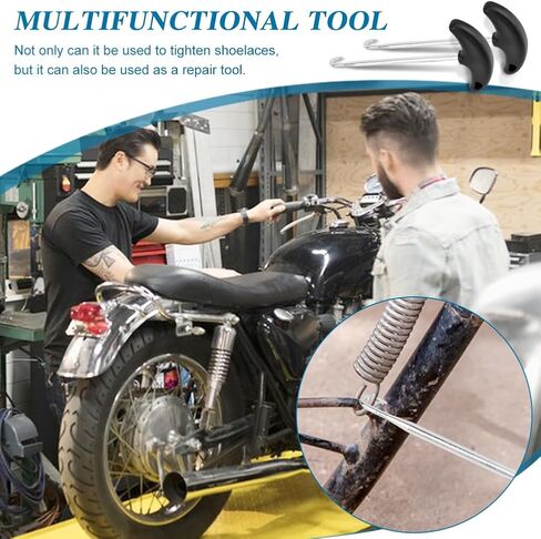 Calidaka 2pack حذاء الدانتيل مشدود من الفولاذ المقاوم للصدأ للهوكي تزلج تضيق تزلج تزلج أدوات حذاء حذاء دانتيل ، حذاء الدانتيل مشدود الدانتيل المحمولة لالتقاط الجليد أحذية التزلج على الجليد in Kuwait