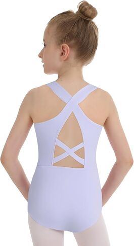 Phineein Girls Gymnastics Leotards Crisscross Back - Kids Sleeveless Ballet Dance Fancy Crossover Leotard in Kuwait
