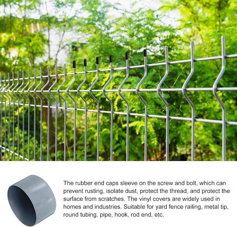 Screw Thread Protector Cover Rubber End Caps, [for Screw, Bolt] - 1/8"(3mm) ID/Grey/50pcs in Kuwait