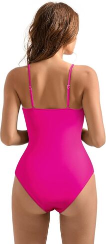 SUUKSESS Women Lace One Piece Swimsuit Tummy Control V Neck Bathing Suit in Saudi Arabia