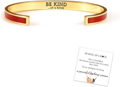 LIU JUN Be Kind of A Bitch Color Bangle، سوار الصداقة الملهم للنساء، سوار قابل للتكديس من الفولاذ المقاوم للصدأ، سوار الصداقة، هدايا مجوهرات للنساء in Kuwait