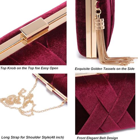 CARIEDO Women's Evening Handbag Clutch Bridal Purse for Wedding Prom Night Out Party in Kuwait