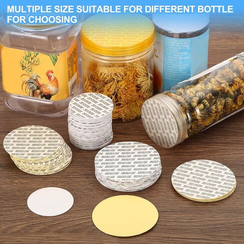 PATIKIL 35mm/1.4inch Pressure Sensitive Seal, 300 Pack Adhesive PS Foam Lid Cap Liners Resistant Tamper with Dustproof Paper Back for Plastic Glass Jar Bottle Cap Seals in Saudi Arabia