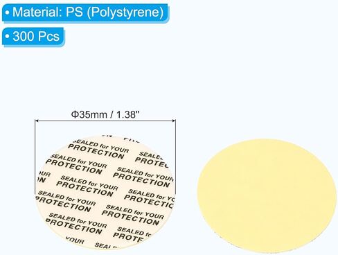 PATIKIL 35mm/1.4inch Pressure Sensitive Seal, 300 Pack Adhesive PS Foam Lid Cap Liners Resistant Tamper with Dustproof Paper Back for Plastic Glass Jar Bottle Cap Seals in Saudi Arabia