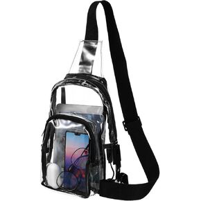 12 × 12 حقيبة Clear Stadium - حقيبة Crossbody في الهواء الطلق للحفلات الموسيقية والأحداث - محفظة شفافة للسفر والرياضة حقيبة واضحة لأحداث الاستاد حقيبة واضحة واضحة
