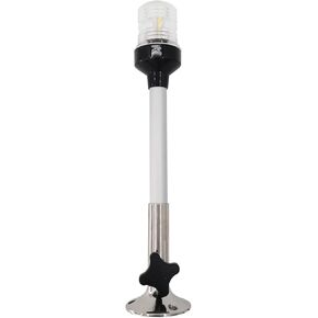 12 inch 3 Nautical Mile White LED Fold Down Boat Stern Light Boat Anchor Light for Pontoon and Fishing Boat Navigation Anchor Lights All Round 360° White LED 12-24V