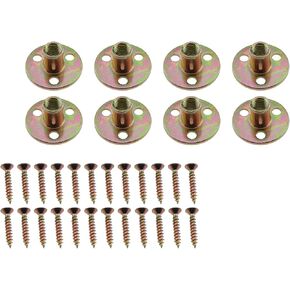RLECS 8PCS Furniture Three Hole Iron Plate Nut M10 Colored Zinc Plated Locknut Furniture Connector Nut Length 36.5mm/1.44inch Suitable for Mounting and Connecting Furniture Legs