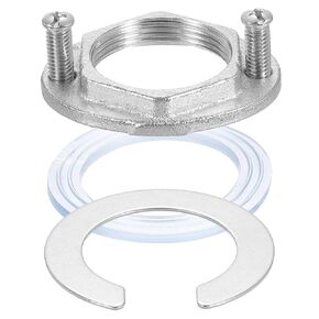 uxcell Female Thread Hex Lock Nut 1-1/4inch (31mm) Stainless Steel 304 Single Hole Faucet Lock Nuts with Gasket, Faucet Fixing Tool Set for Bathroom Basin Sink (Overall Size:54x43mm)
