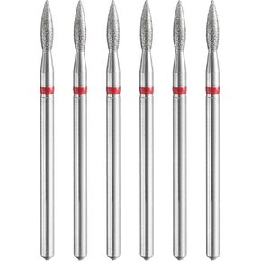 HARFINGTON 6pcs 325-400 Grits Diamond Grinding Bit 2.3mm Oval Head 2.35mm Shank 4mm Length Stone Sanding Drill Bits Rotary Tool for Ceramic Glass Nails Grinding Polishing