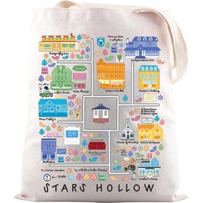 JNIAP Gilmore Inspired Gift Stars Hollow Map Tote Bag Coffee Lovers Gift For Fan