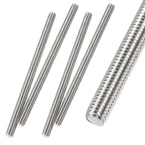 Fully Threaded Rod M4 x 300mm 0.7mm Thread Pitch, 4 Pack 304 Stainless Steel Right Hand Threaded Rods Bar Studs for Furniture Machinery Assembly
