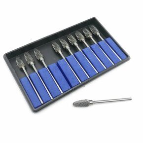 10pcs/1Set Tungsten Steel Carbide Brs Med Lab Bur Drill 2.35mm mm shank