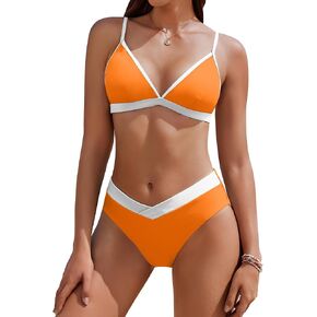 AI'MAGE Womens Sexy Triangle Bikini Set High Cut Bathing Suits Color Block Two Piece Swimsuit 2025