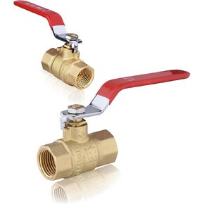 (Pack of 2) Seelink 3/4 Inch 600 WOG FNPT Full Port Ball Valve, Brass Shut Off Valve for FIP Threaded Pipe Connection, Potable Water, Yellow