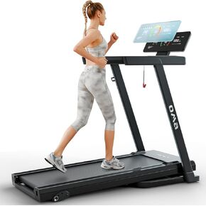 OMA Treadmill with Incline, Treadmills for Home with 300 lb Capacity, Portable Treadmill for Home Office, Compact Walking Running Treadmill with Wide Belt, LED Display, Pulse Sensors