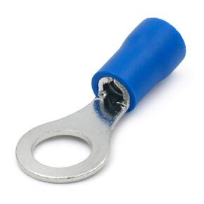 Ring Terminal Crimp Connectors Vinyl Insulated Wire Electrical Connector RV2-6 Stud Size 1/4" for 1.5-2.5mm² (16-14 AWG) Blue 100Pack