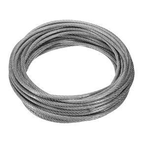 uxcell 1/4" (6mm) 10ft (3 M) 304 Stainless Steel Cable Wire Rope 7 x 19 Strands Core PVC Coated Aircraft Wire for Construction Outdoors Marine Rigging Decking Railings