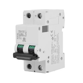 2 Pole C65H-DC Low Voltage DIN Rail Stable Durable DC Miniature Circuit Breaker 250V Electrical for Solar Panels Grid System(40A)