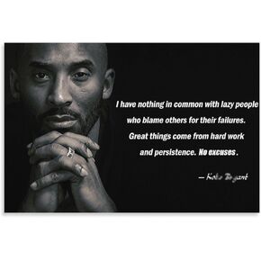 Generic Basketball Superstar KobeInspirational Wall Decor Mamba Mentality Quotes Canvas Art Poster And Wall Art Picture Print Modern Family Bedroom Decor Posters 12x18inch(30x45cm) Unframe-style