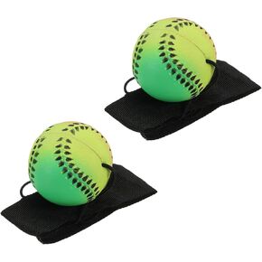 PATIKIL 1.9 Inch Sports Wrist Ball, 2Pcs Baseball Rubber Rebound Wristband Wrist Return Ball Sport on a String for Exercise Play, Mixed Colors