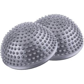 2Pcs/Lot Balance Pods, Ball Massage Foot Sports Balance Hedgehog Half Ball Pimples Pilates Ball for Yoga Fitness Gymnastics Exercise (Color : Silver) Foot Wakers Foot Wakers Half Balls