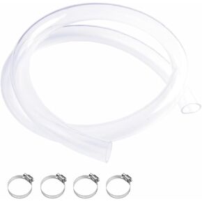 Clear Vinyl Tubing Flexible PVC Tubing, Hybrid PVC Hose, Lightweight Plastic Tubing, by 1 Inch ID, 5-Feet Length