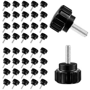 40 Pcs M4/M5 x 10mm Carbon Steel Monitor Mount Screws, Round Head Threaded Knurled Thumb Screw