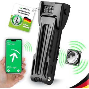RBRL Bike Lock 2.95ft, 4 Digit Combination Bicycle Chain Lock with Holder for Apple AirTag, Heavy Duty Anti Theft Smart Folding Bike Lock, Lightweight Chain Lock for Bike, Scooter, Ebike
