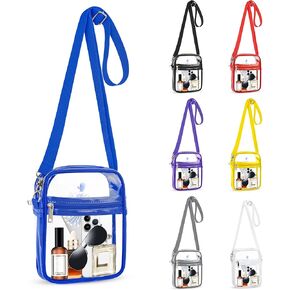 VKIOIP Stadium Approved Crossbody Clear Bag,Small See Through Purse Handbag Adjustable Shoulder Strap for Sports