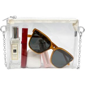 Small Clear Purses Bag for Women Stadium Approved Clear Concert Approved bag Crossbody Shoulder Bag with Adjustable Chain for Concert Sports Events in Kuwait