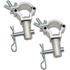 2 Pcs Small Stage Light Clamp, Mini 18-20mm (0.7"-0.8") Wrap-Around Coupler Clamp for stage lighting Truss Aluminum Load Capacity 22 lbs (Small Size)