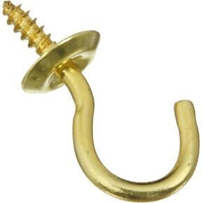 National Hardware N200-303 2021 Cup Hooks - Solid Brass in Brass , 3/4" , 50 piece