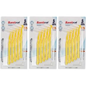 Angle Interdental Brushes (0.45 mm - Size 1), Angled Toothbrush for Cleaning Teeth - Excellent Access Between Teeth - Yellow (3 x 5 pieces) 15 pieces